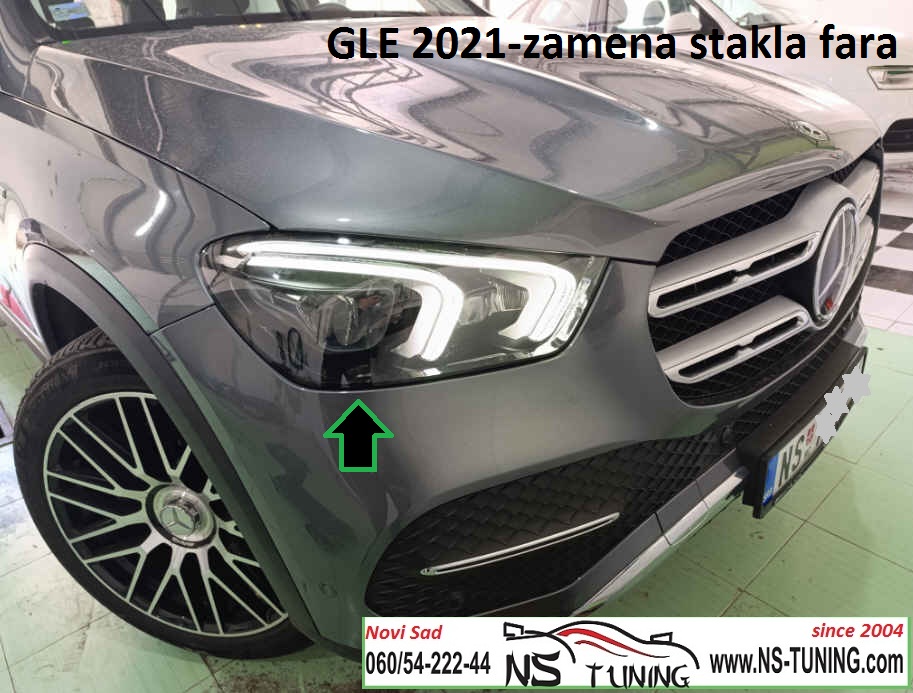 mercedes gle w167 2019 2020 2021 2022 zamena stakla fara reparacija pukao slomljen far novi sad ns tuning